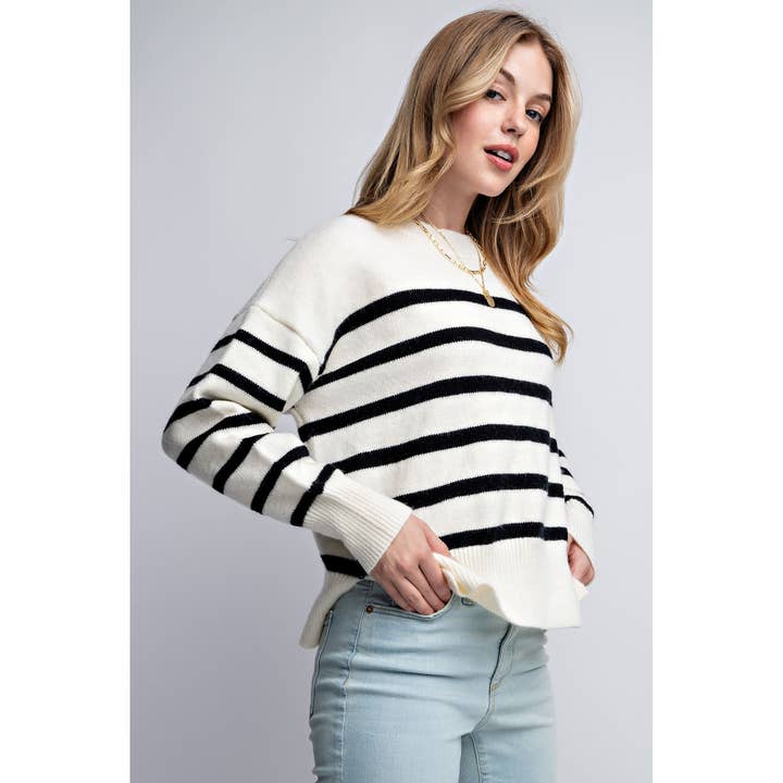 Sweet Generis - Wholesale Knit Sweater - Women's - CLASSIC STRIPE OVERSIZE PULLOVER7