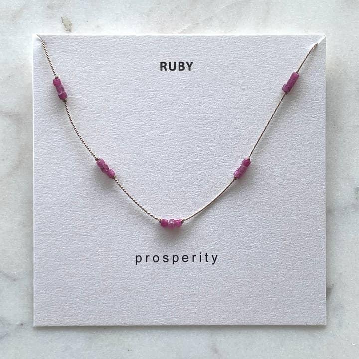 Ruby Knotted Necklace- Prosperity for wholesale by Soulsilk