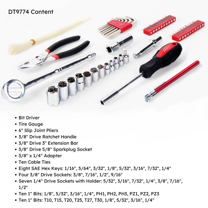 Apollo Tools - Wholesale Tool Set - 56 Piece SAE Auto Tool Set In Zipper Case1