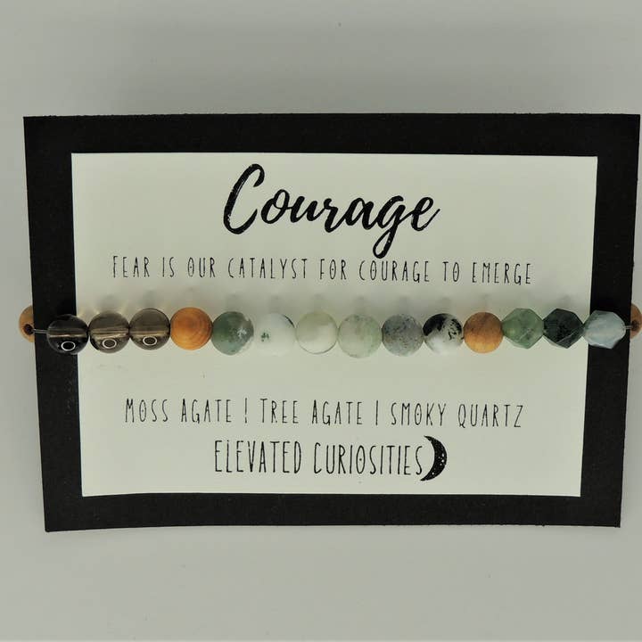 Pulsera de Coraje con Ágata Cuarzo Madera de Sándalo para venta al por mayor de Elevated Curiosities
