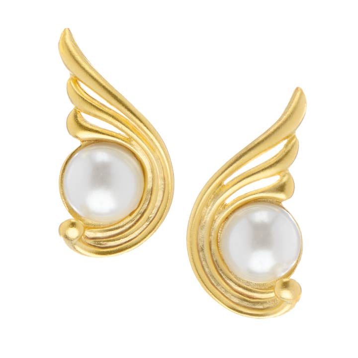 Susan Shaw - Wholesale Stud/Post Earrings - Villa Artemis Pearl Studs