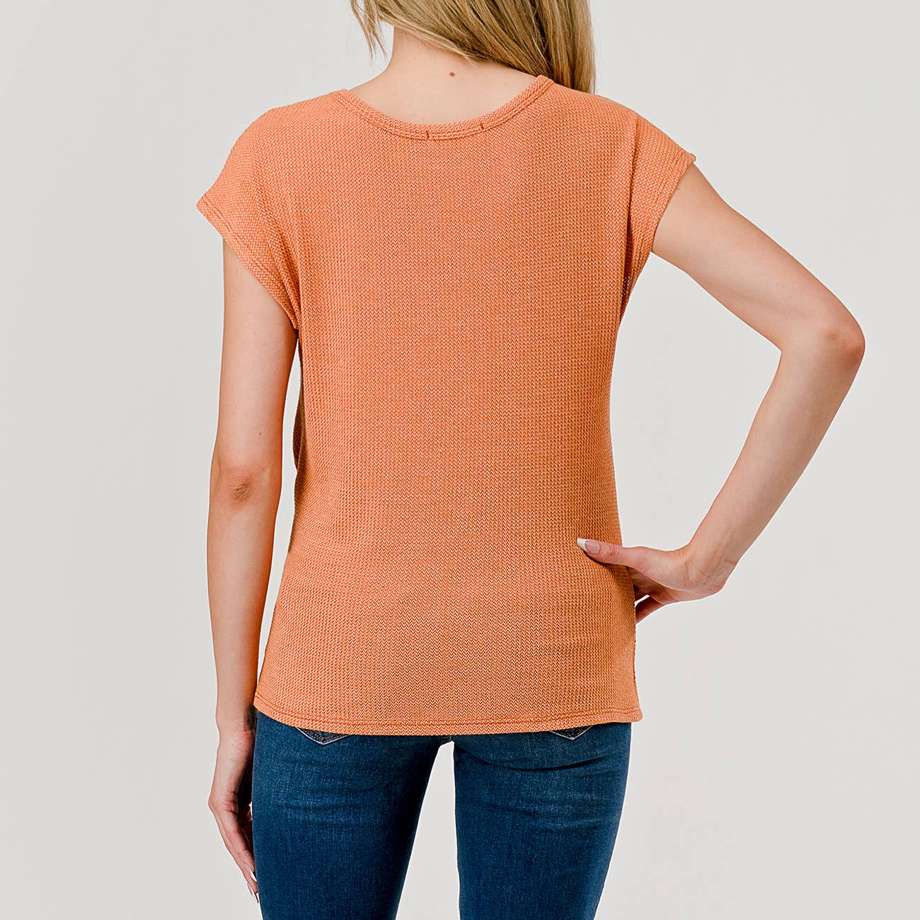 Heimious - Vente Haut en maille – femme - Haut en tricot à manches courtes et nœud décollé, T80513