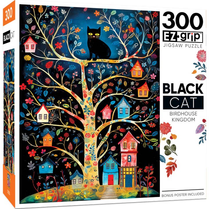 Black Cats - Birdhouse Kingdom 300 Piece EZ Grip Jigsaw Puzzle for wholesale by Masterpieces Puzzles