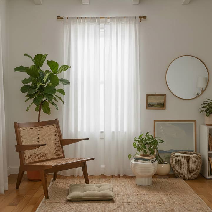 Q VITA - Wholesale Curtain - 20% French Linen 80% TENCEL Curtain/Drape (2 pcs) - Semi Sheer1