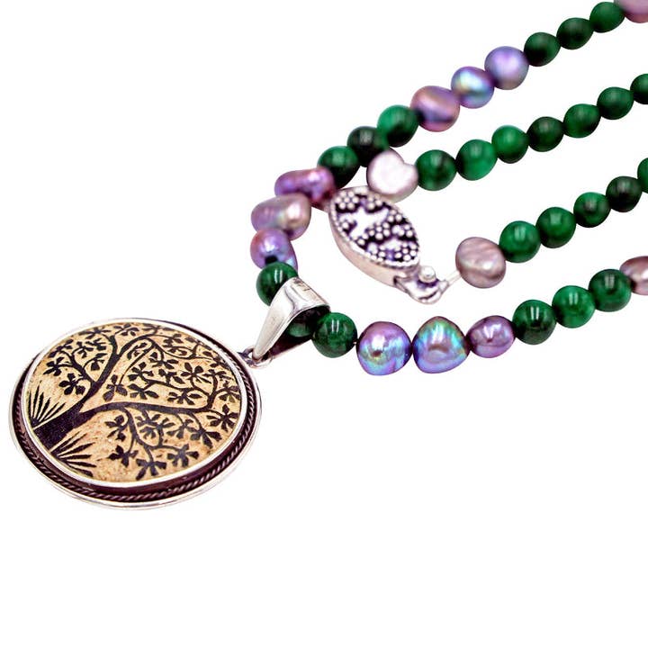 Arbre de Vie en Jade et Perle pour la vente par Hadley Pollet