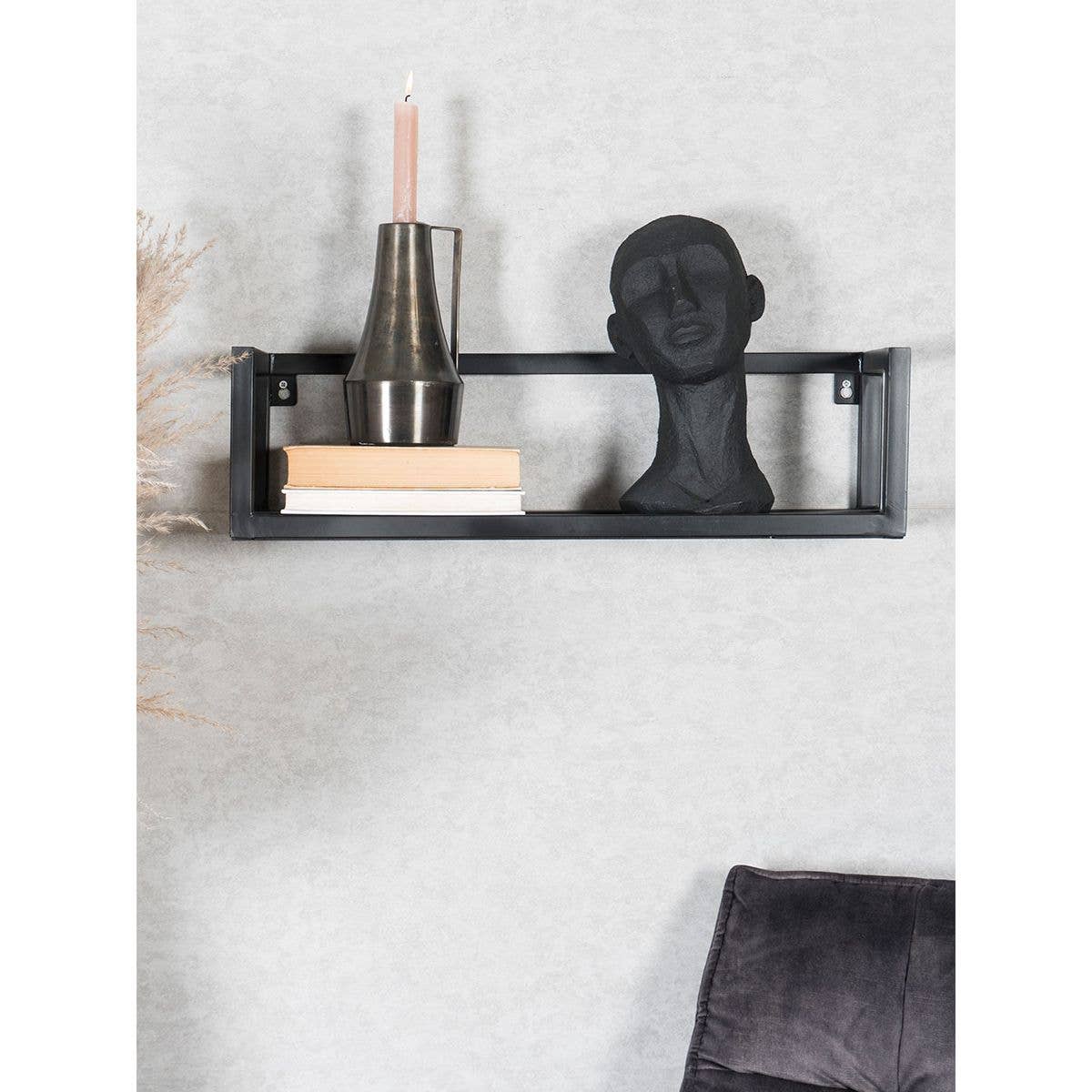 Home67 - Vente Étagères murales - Étagère murale vintage en bois de manguier noir - Set de 3 Small2