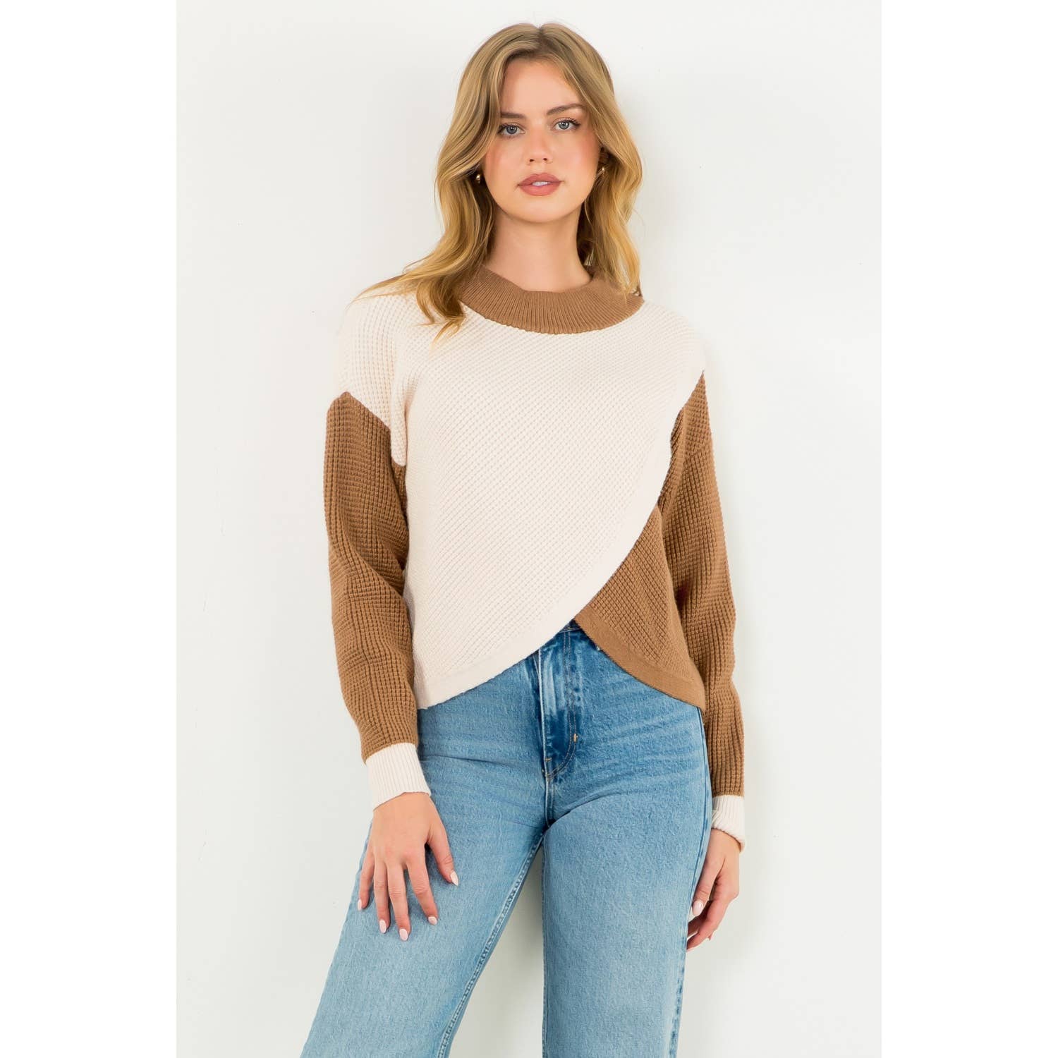 THML - Wholesale Knit Sweater - Women's - Colorblock Knit Sweater16