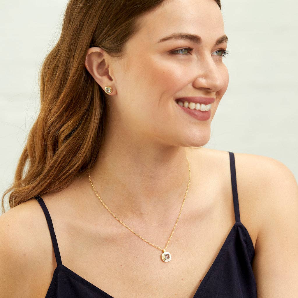 Auree Jewellery – Großhandel Kette mit Anhänger/Charm – Kalifornien Kissen Blautopas Halskette1