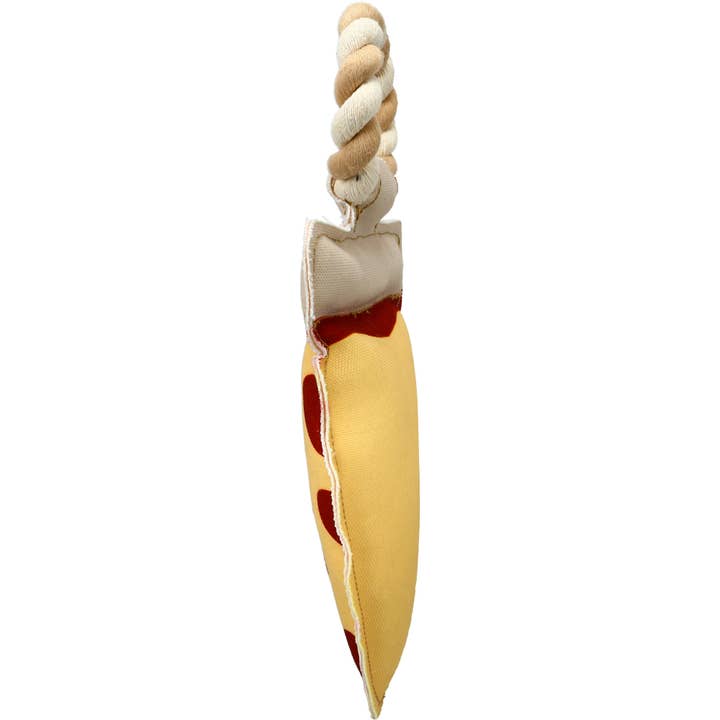 Pavilion - Wholesale Pet Rope Toy - Dog - Pizza My Heart - 13" Canvas Dog Toy on Rope