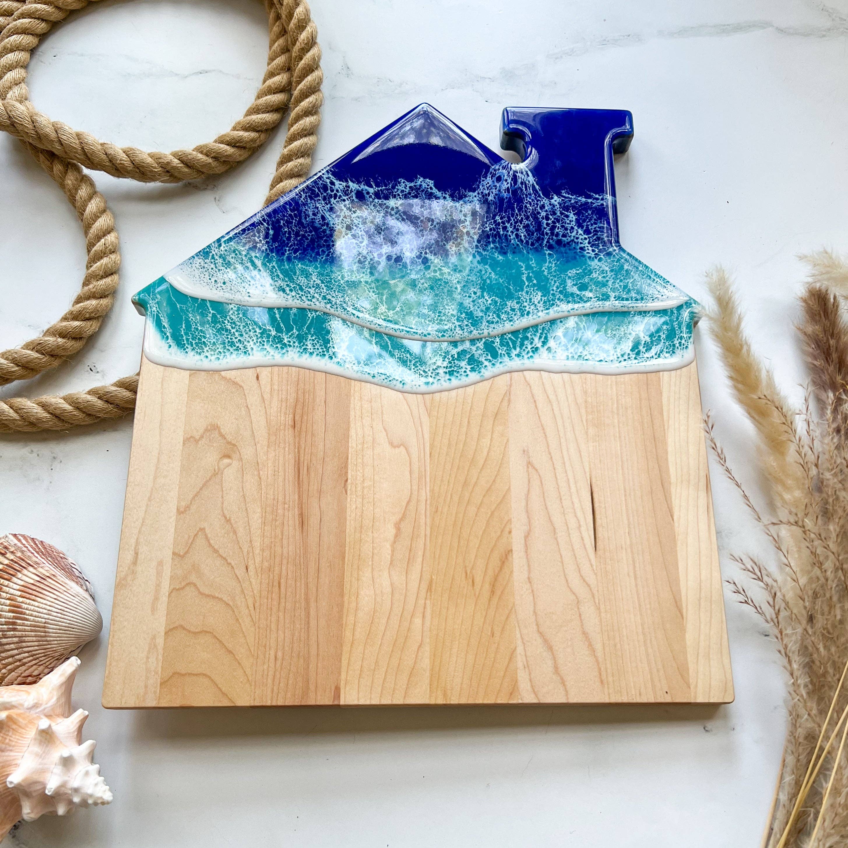 Citrus Waves Art - Wholesale Cutting Board - Maple Beach House Cutting Board (Engraving Available)1