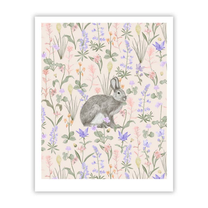 Snow Shoe Hare Fine Art Giclee Print for wholesale by Stacy Hsu Design & Illustration
