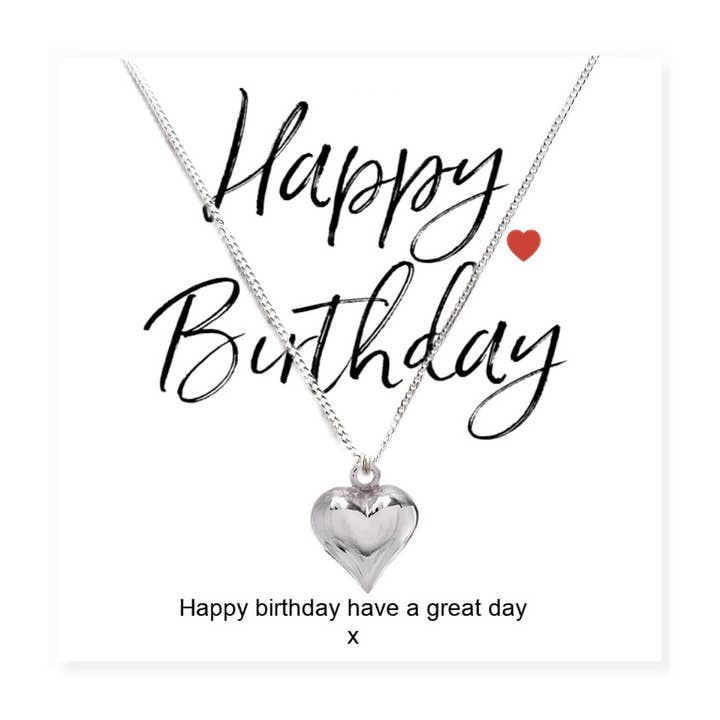 Aye Do Gifts - Vendita all'ingrosso Collana con ciondolo/pendaglio - Collana Happy Birthday - Biglietto con messaggio