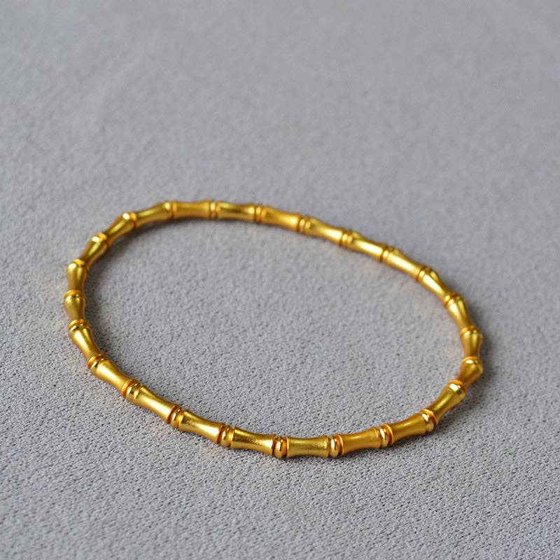 Revelari - Wholesale Bangle Bracelet - Gold Bamboo-Style Stretch Bracelet1
