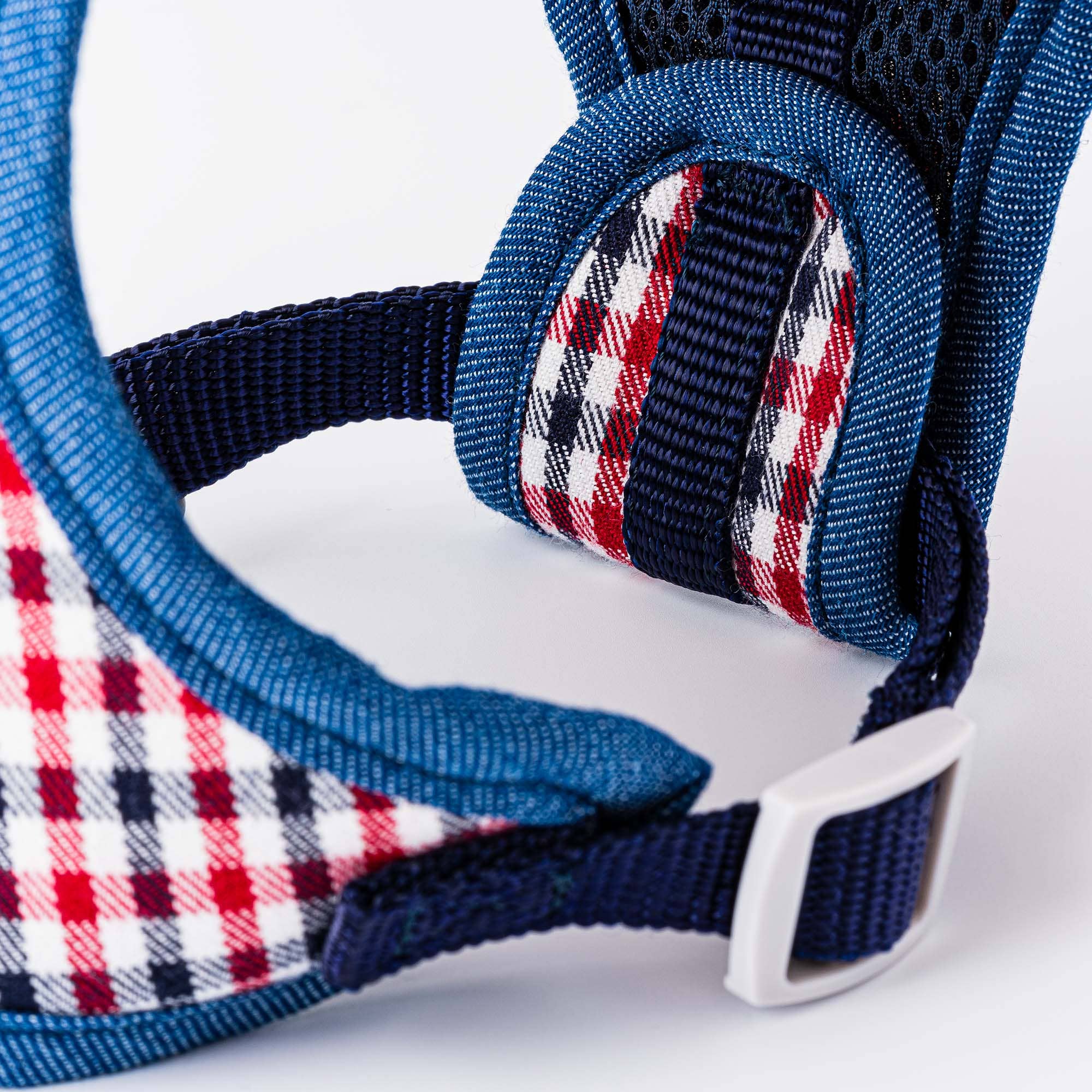 Hugo & Hudson - Wholesale Pet Harness - Dog - Fabric Dog Harness - Checked Navy and Red3