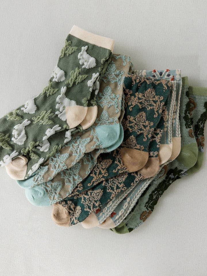 Rufia – Retro-Prägung Damensocken für den Großhandel von Funkyrel® Atzbranding Limited