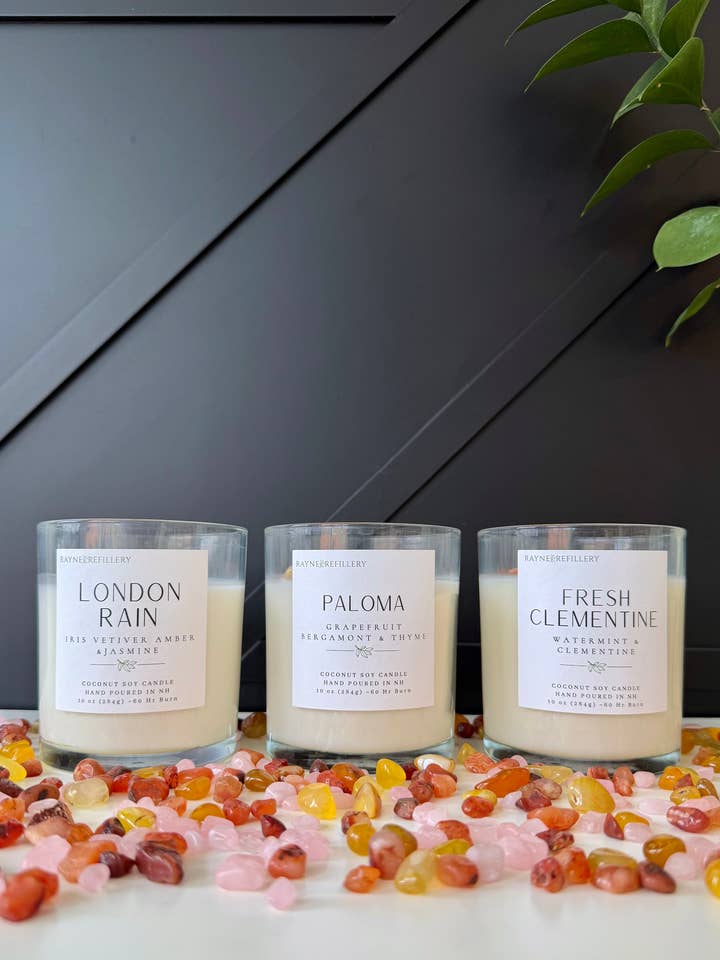 Collection de bougies printemps et été - avec quartz pour la vente par Rayne Refillery