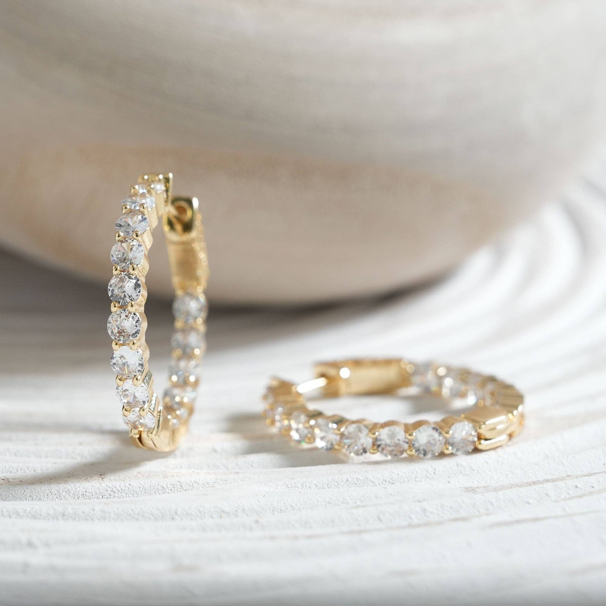 Lenvolee - Wholesale Hoop Earrings - The Double Take Dazzle Hoop0