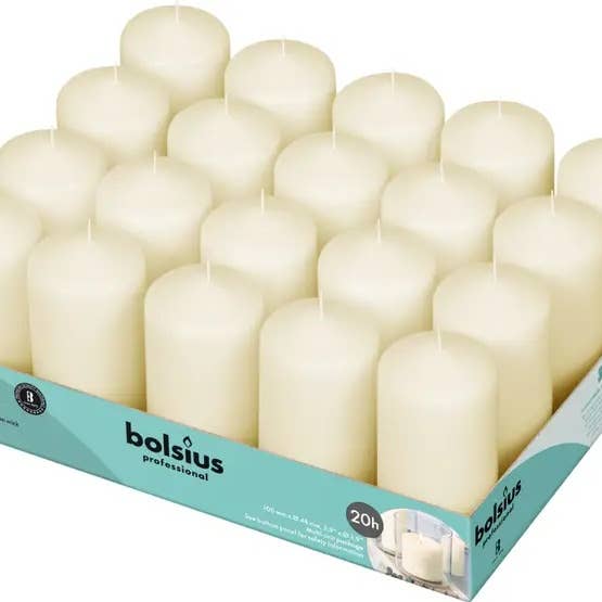 BOLSIUS - Wholesale Pillar candle - 2 X 4" Decorative Pillar Candles Unscented Wedding - Ivory0