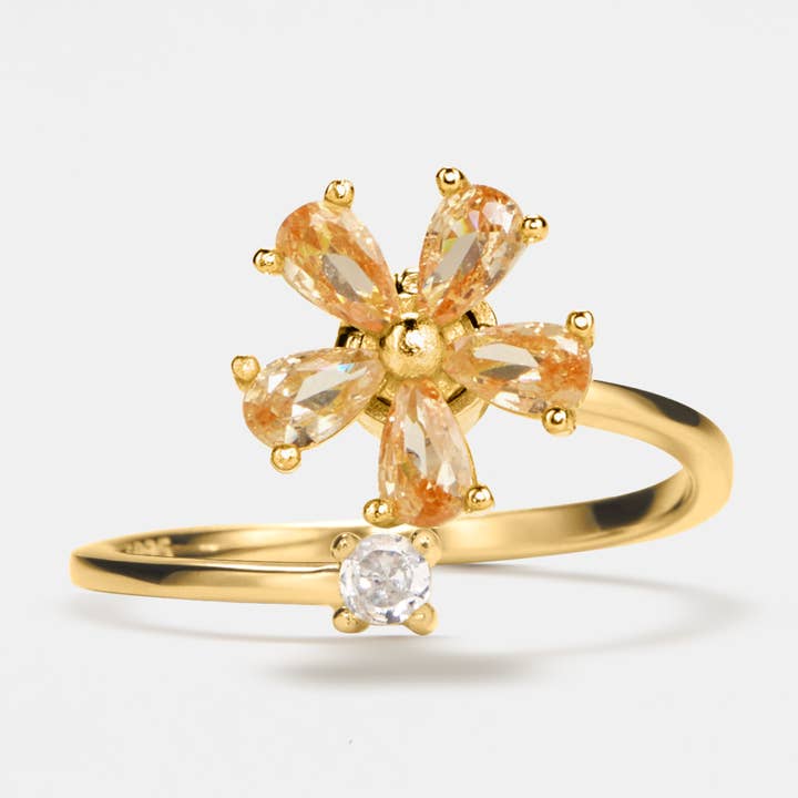 Flower Anxiety Fidget Spinner Ring i 925 Sterling Sølv for engroshandel hos Perimade & Co. LLC