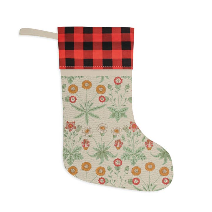 Chaussette de Noël inspirée par William Morris - Collection Daisy pour la vente par Willy Morris Home Emporium
