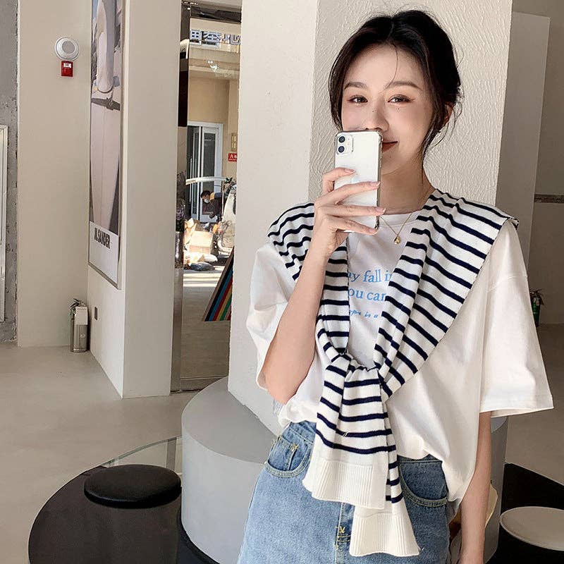 VividLux – Engroshandel Wrap - Dame – Hyggeligt strikket stribet sjal AL-93108912