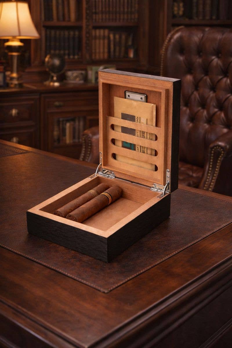 BeyBerk International – Großhandel Humidor/Zigarrenzubehör – BeyBerk International Zedernholz Zigarren-Humidor in Espresso-Holzoptik2