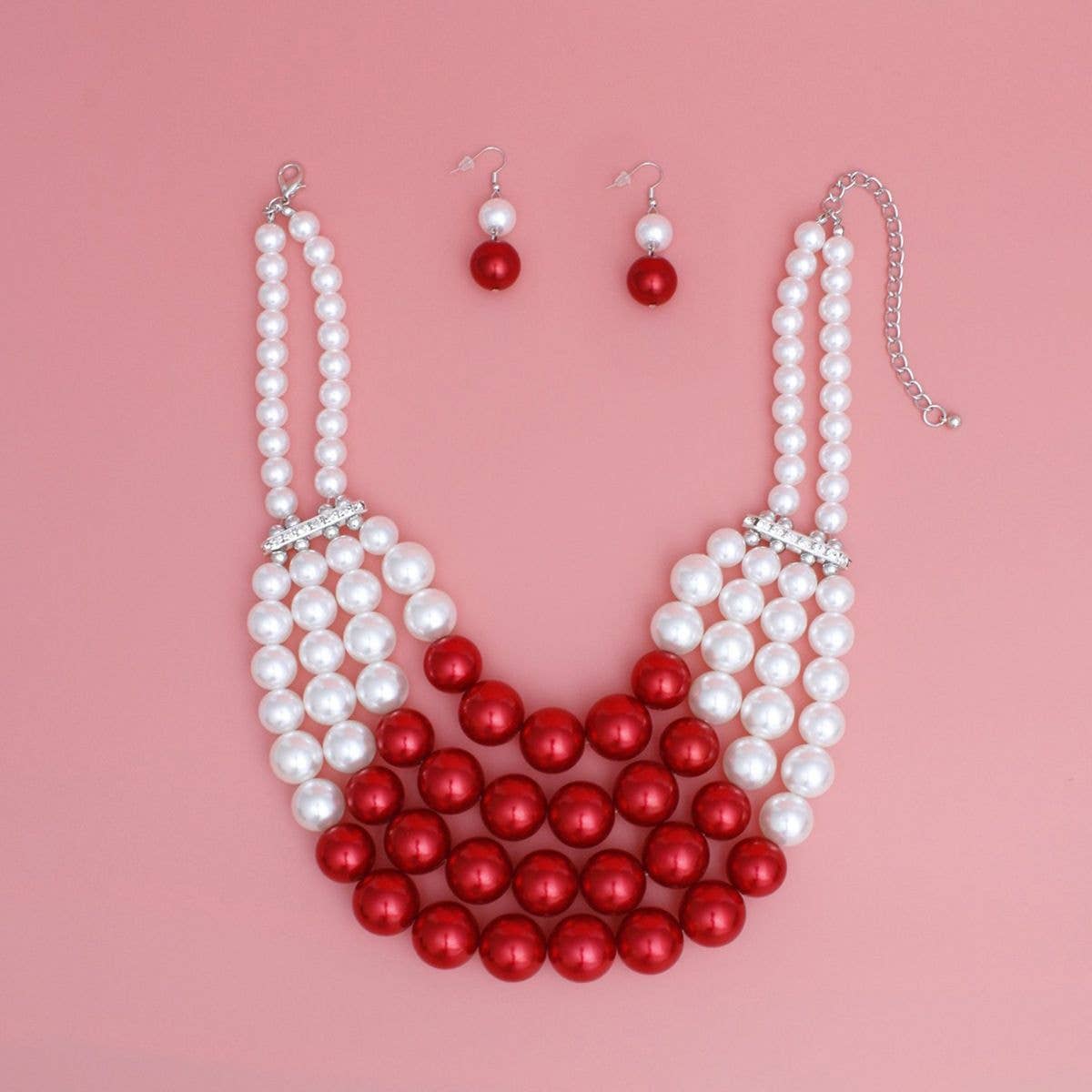 Rood en wit DST dikke set met rode witte parels en slabbetjes voor groothandel op Faire1
