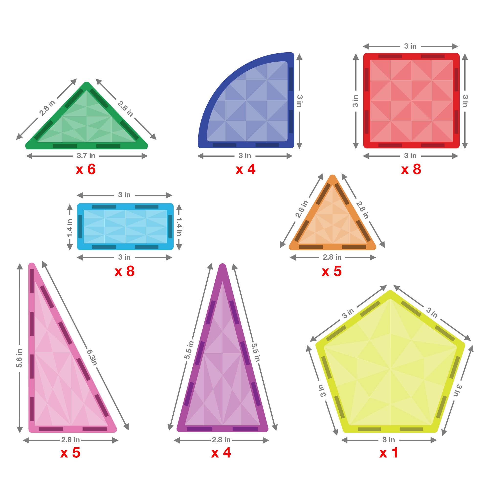 PicassoTiles - Wholesale Building Set - Kids - PicassoTiles 41pc Magnetic Tile Building Block5