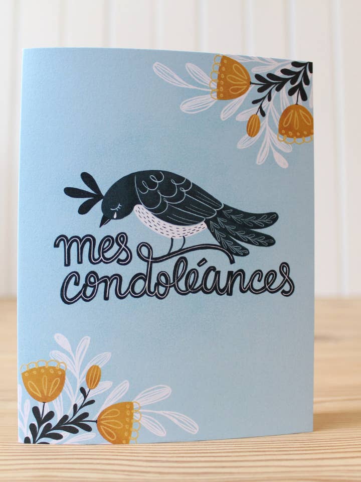 NEW! Mes Condoléances French Sympathy Card for wholesale by Hello Sweetie
