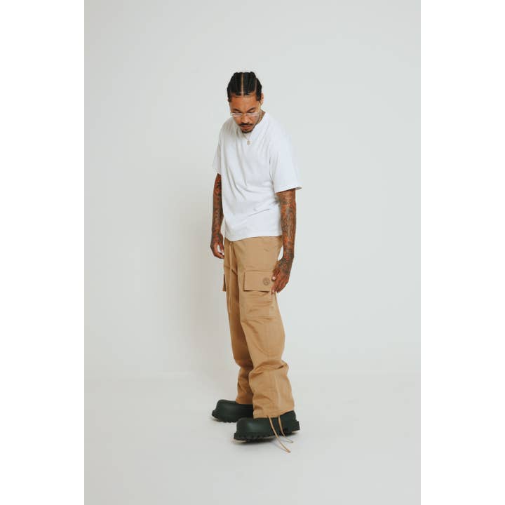 City Baggy Cargo Pants (Khaki) for wholesale by Fly Supply Clothing