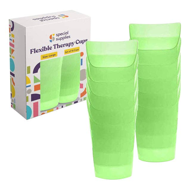 Pack of 10 Large Flexible Drinking Cups with Nose Mold Cutout for wholesale by Special Supplies