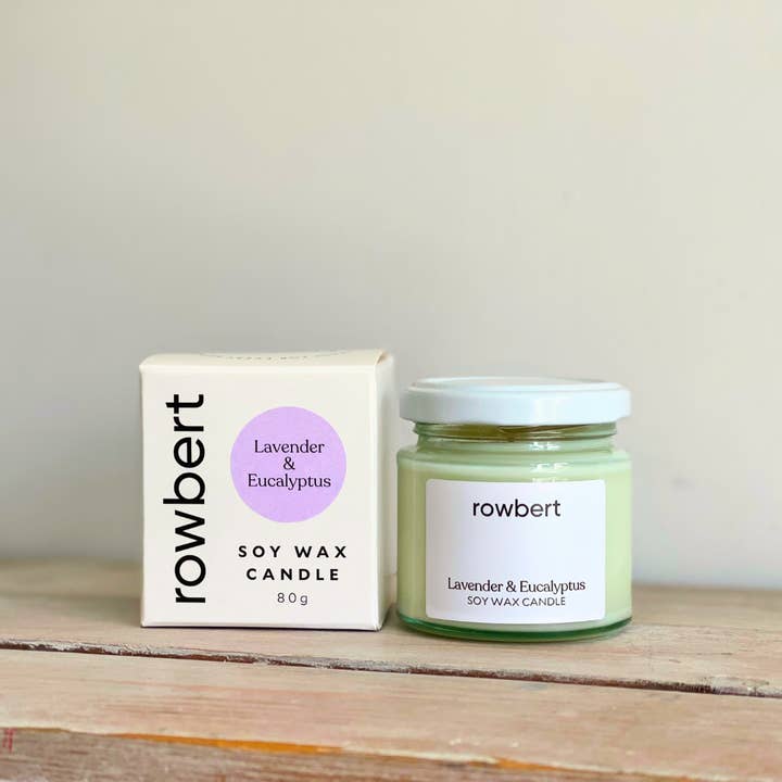 Lavender & Eucalyptus Soy Wax Candle for wholesale by Rowbert