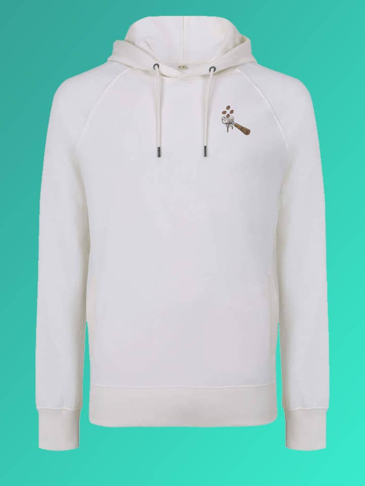 Portafilter Beans | Embroidered organic cotton women's hoodie for wholesale by Fashion Drinks