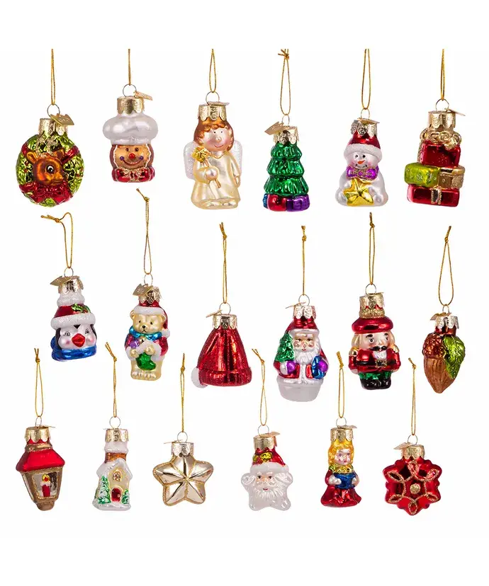 Kurt S. Adler, Inc. - Wholesale Ornament set - Miniature Christmas Themed Glass Ornaments, 18-Piece2