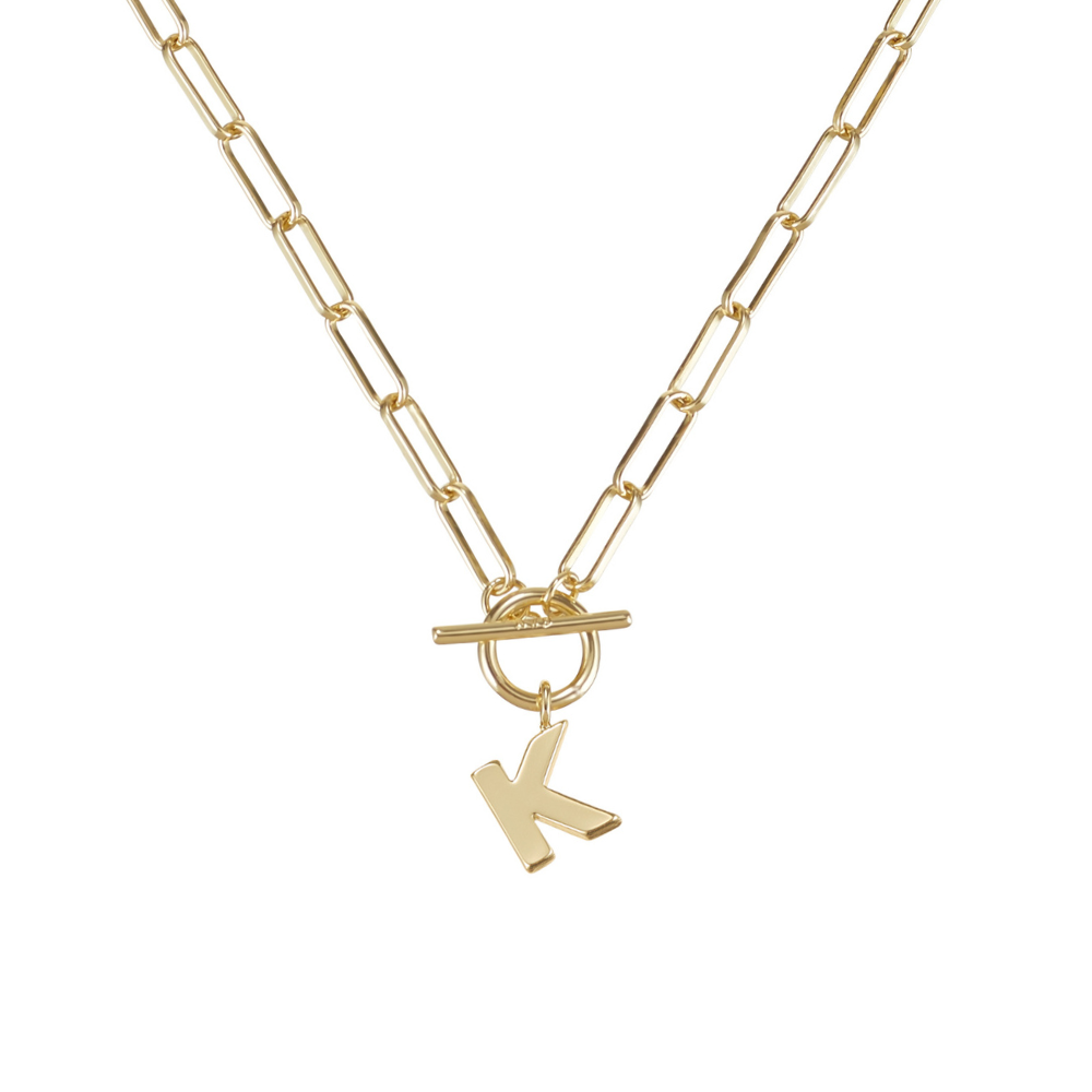 Toggle Initial Necklace in Gold for wholesale on Faire59