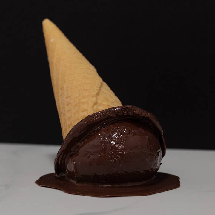 Fake Melting Chocolate Ice Cream Cone for wholesale by Just Dough It! Fake Foods