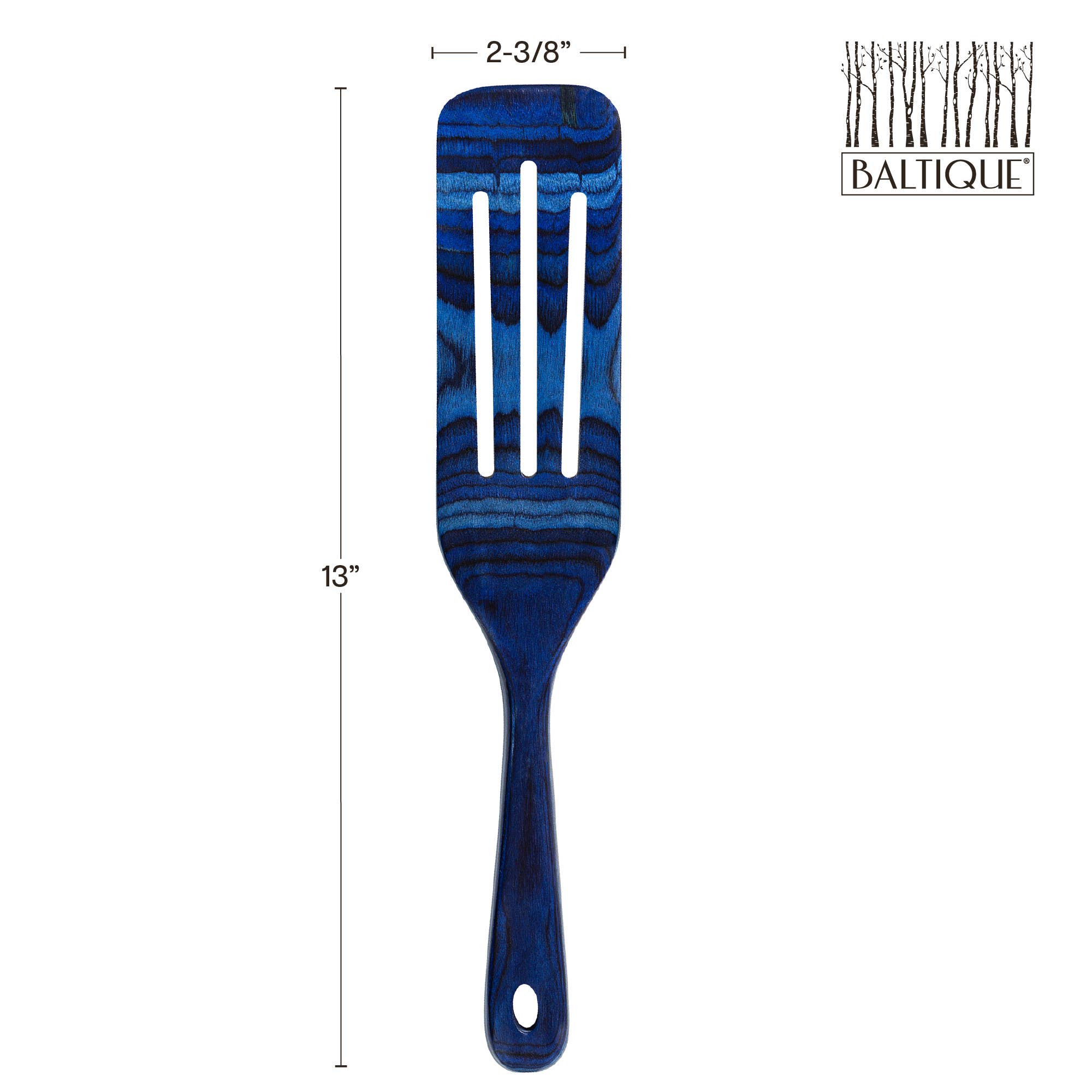 Totally Bamboo - Venta al por mayor Espátula/volteador - Espátula ranurada de madera colorida Baltique® Malta, 13"6