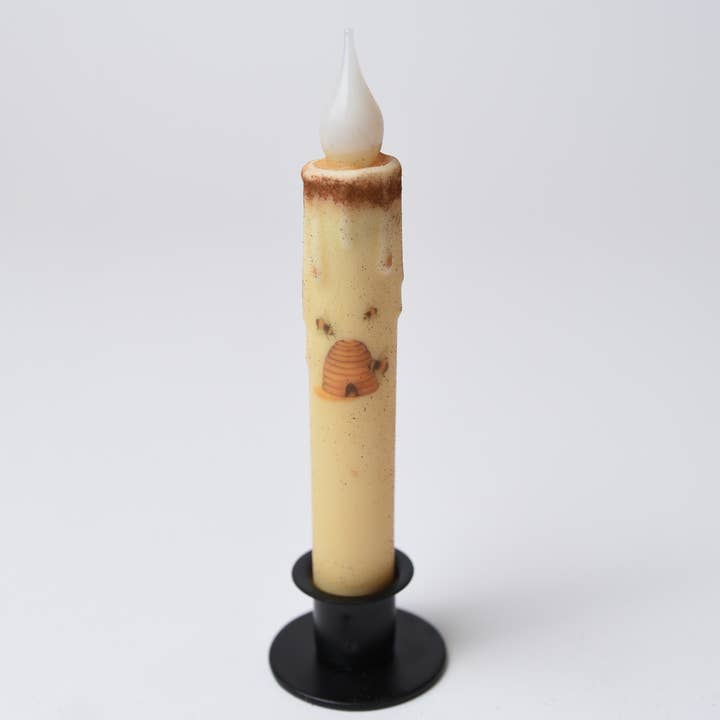 LMS Wholesale - Wholesale Flameless Candle - Beehive w/Bee's Battery Operated LED Timer Taper Candle