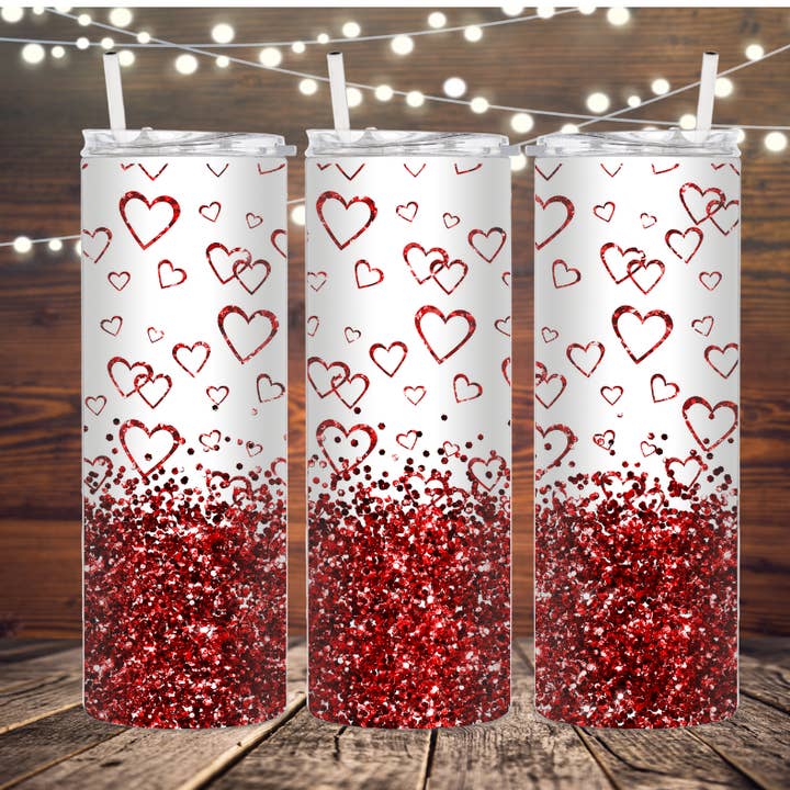 Corações de brilho vermelho por atacado de Kazali Creations