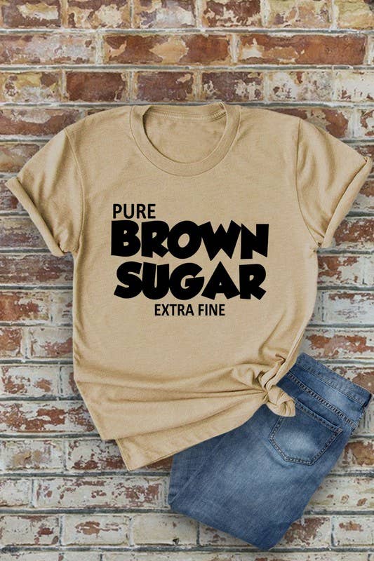 Top Avenue – T-shirt estampada - Mulher por atacado – Camiseta Pure Brown Sugar Extra Fino, Unissexo de gola curta16