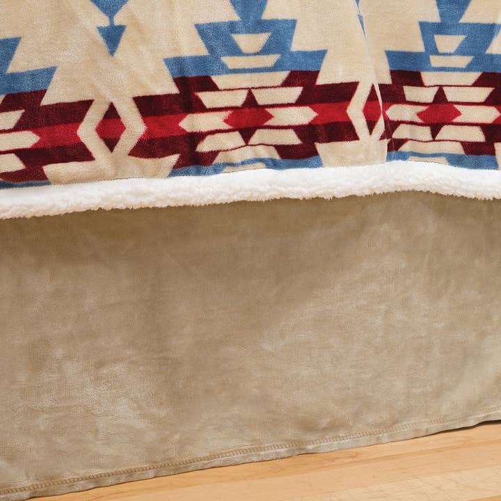 Solid Khaki Plush Bed Skirt for wholesale by Carstens, Inc.