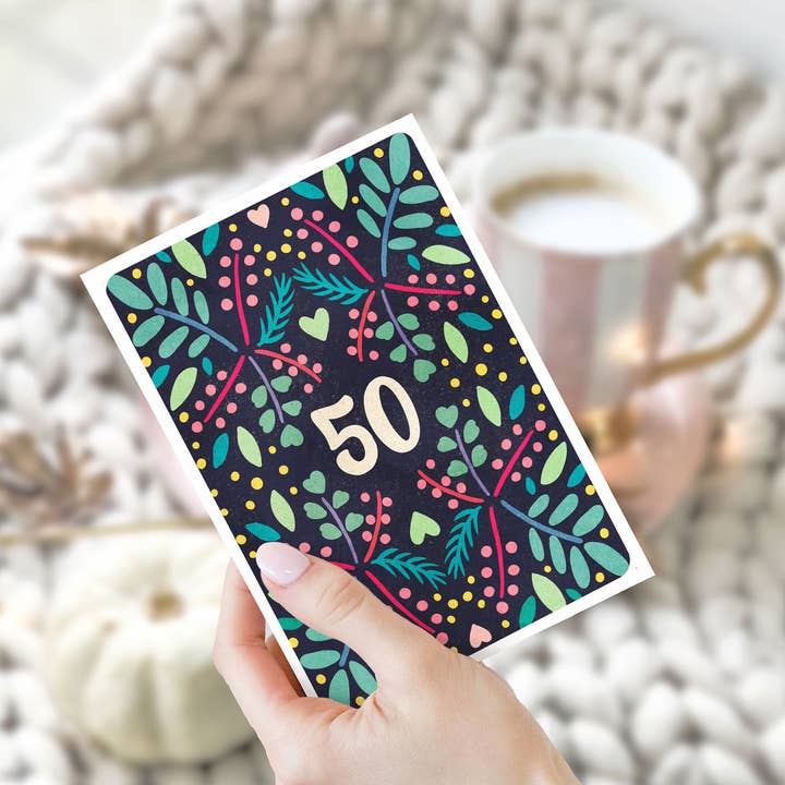 Cake and Crayons - Vendita all'ingrosso Biglietti di auguri - Biglietto di auguri per compleanno, 50 anni1