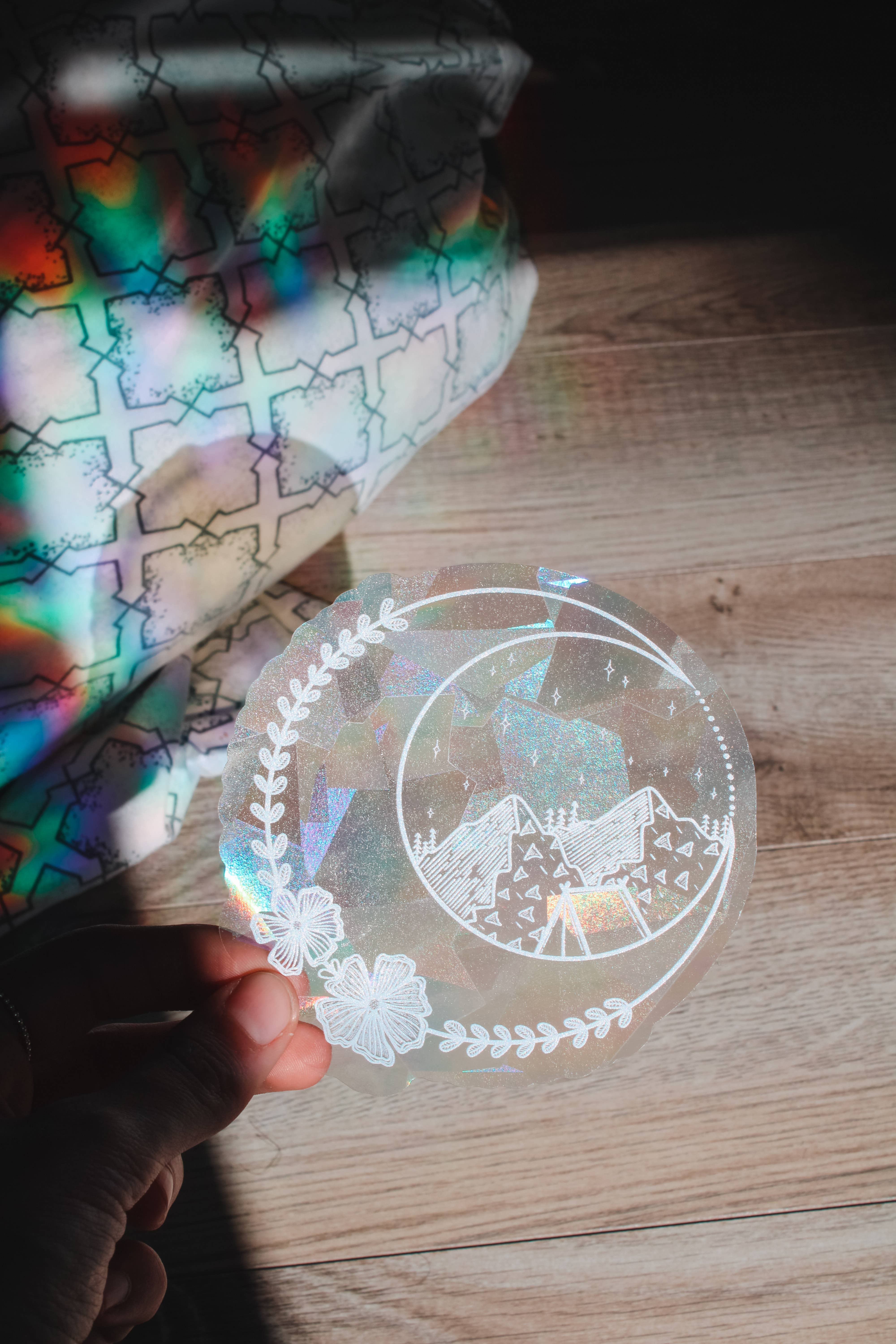 Scribbles and Doodlez - Wholesale Suncatcher - Floral Mountain Tent | Sun Catcher Decal2