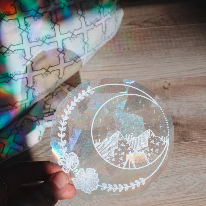 Scribbles and Doodlez – Großhandel Sonnenfänger – Mountain Tent | Sun Catcher Aufkleber mit Blumenmuster2