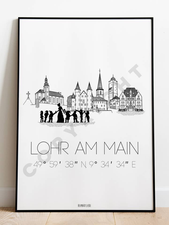 PRINT - LOHR AM MAIN SKYLINE for wholesale by HEIMARTLIEBE®