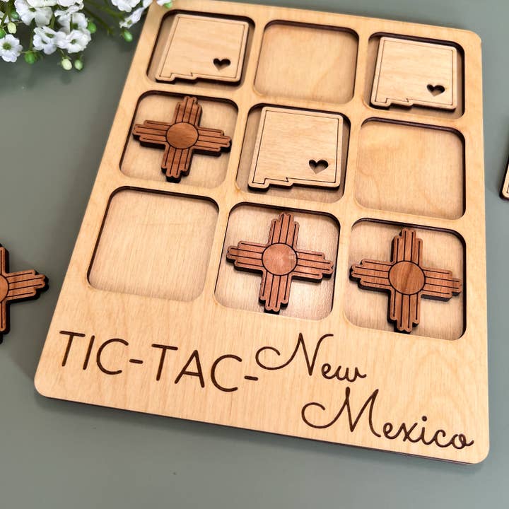 Birch House Games & Gifts - Wholesale Board Game - New Mexico State Gift - Tic-Tac-Toe NM Game - Customizable