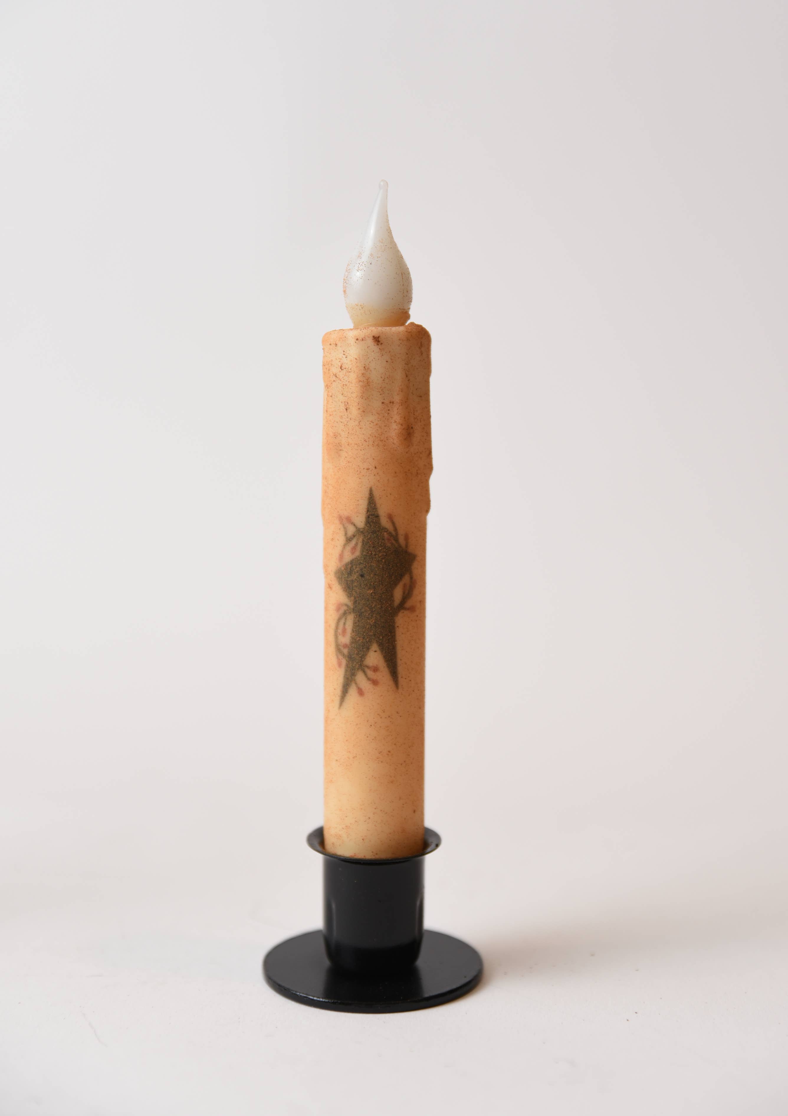 LMS Wholesale - Wholesale Flameless Candle - Black Star with Berries LED Timer Taper Candle2