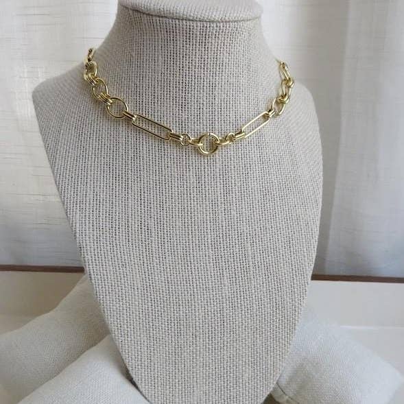 Boutique Suarez Co. - Wholesale Link & Chain Necklace - Louvre Extension Link Charm Holder Necklace - Clicker Clasp - add charms3