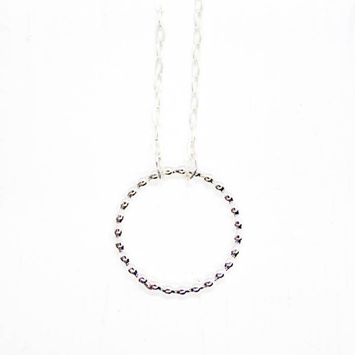 Sterling Silver Beaded Circle Necklace for wholesale by Tribomo