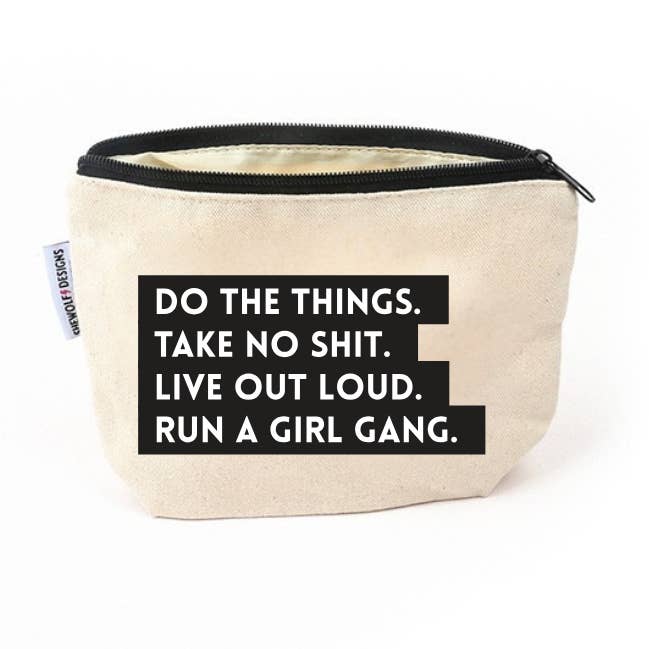 Pouch: Run a Girl Gang Bag for Christmas / Holiday Gift for wholesale by SHEWOLF Designs